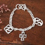 Sterling Silver Cut-out Charms Bracelet (Mexico)