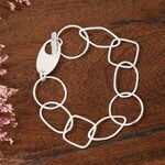 Sterling Silver Geometric Fusion Bracelet (Mexico)