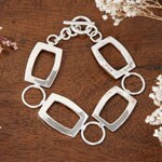 Sterling Silver 'Polished Rectangles' Bracelet (Mexico)