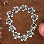 Sterling Silver 'Wildflowers' Link Bracelet (Mexico)