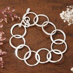 Sterling Silver Open Circles Link Bracelet (Mexico)