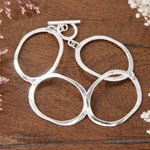 Sterling Silver 'Polished Ovals' Link Bracelet (Mexico)
