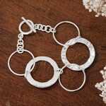 Sterling Silver Round Links Bracelet (Mexico)