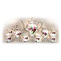 English Rose Porcelain 15-piece Espresso Set