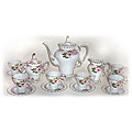 Pink Rose Fine Porcelain 15-piece Espresso Set