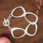 Sterling Silver 'Open Pebbles' Toggle Bracelet (Mexico)