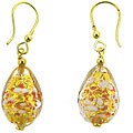 Genuine Murano Glass Gold Teardrop Earrings