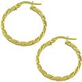 10k Yellow Gold Rope Hoop Earrings
