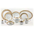 Venetian Gold 49-piece Fine Porcelain Dinnerware Set
