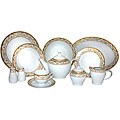Milano Gold 49-piece Fine Porcelain Dinnerware Set 