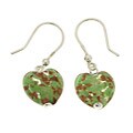 Genuine Murano Glass Green Heart-shaped Earrings