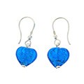 Genuine Murano Glass Aqua Heart-shaped Earrings
