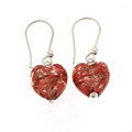 Genuine Murano Glass Red Heart-shaped Earrings