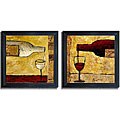 Judi Bagnato 'Red & White Wine' Framed 2-piece Set