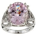 18K White Gold Kunzite and 1/3ct TDW Diamond Ring (H-I, I)
