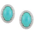 18k White Gold Turquoise 1 1/3ct TDW Diamond Earrings (H-I, I)
