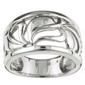 Sterling Silver Heart Band Ring