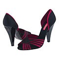Betsey Johnson Kipp Black/Fuchsia Satin