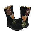 Petit 11539 (Toddler/Youth) Black Suede W Multi Trim