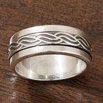 Sterling Silver 'Ocean Current' Spinner Ring (Mexico)