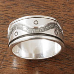 Sterling Silver Guardian Dragon Spinner Ring (Mexico)