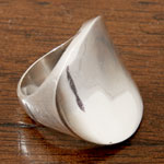 Sterling Silver Round Top Concave Ring (Mexico)