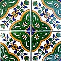 Pine Green Accent Ceramic Tiles (Set of 9)