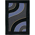 Hand-tufted Plasma Blue Wool Rug (5'6 x 8')