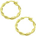 10k Yellow Gold Twirled Hoop Earrings