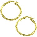 10k Yellow Gold Twisted Hoop Earrings