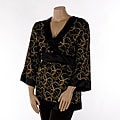 Kaelyn Max Women's Plus Size Tie-back Blouse