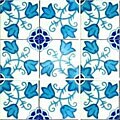 Flowery Turquoise Design Accent Ceramic Tiles