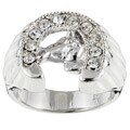 Sterling Silver CZ Winner's Circle Men's Ring
