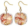Genuine Murano Glass Pink Flower Earrings