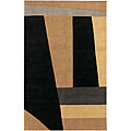 Hand-knotted Black Wool Rug (5'6 x 8')