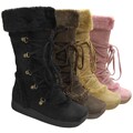 Next by Adi Girls Faux Suede Plush Trim Laced Boot