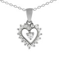 Sterling Silver Cubic Zirconia Heart Necklace