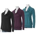 Belle du Jour Junior Cowl-neck Banded Bottom Tunic