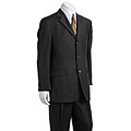 Luca Bertoni Men's Dark Brown Pinstripe Suit