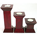 Mango Wood 3-piece Candle Set (Thailand)