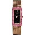 Helbros EXL Women's Pink Crystal IPG Bracelet Watch