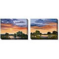 Karen Wilkerson 'Autumn Skies I and II' 2-piece Canvas Art Set