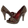 Bronx Shoes 82853 Simona Cacao Croco Patent