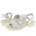 Venettini Kids 08-Alumit (Toddler/Youth) White/Silver Stamped Leather W Rhinestones
