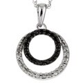 10k Gold 1/8ct TDW Black and White Diamond Necklace (H-I, I2)
