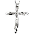 10k Gold Diamond Accent Cross Necklace