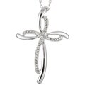 10k Gold Diamond Accent Cross Necklace