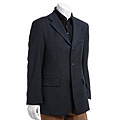 Luca Bertoni Men's Solid Navy Sport Jacket