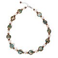 Sterling Silver Terra Jasper/ FW Pearl Necklace (5.5-7 mm)