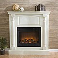 Grenoble Antique White Electric Fireplace with Remote